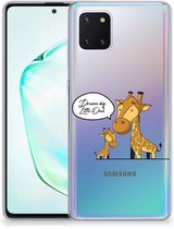 Geschikt voor Samsung Galaxy Note 10 Lite Telefoonhoesje met Naam Giraffe