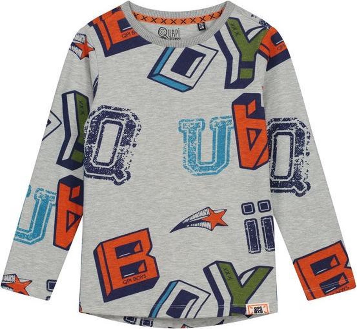 Quapi longsleeve Abas grey melee letter