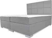 Boxspring Florence - Vaste luxe box - Pocketvering matras + Topper - 180 x 200 - 8 vakken - Grijs - L poten