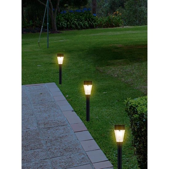 Afsnijden motief Afwijking 4x Buiten/tuin LED zwarte stekers Jive solar verlichting 32 cm -  Tuinverlichting -... | bol.com