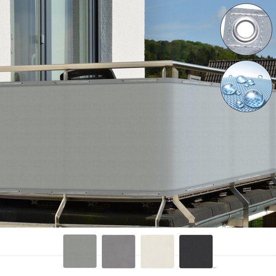 lezing Interactie Manie Sol Royal balkonscherm – grijs 90x500cm - balkondoek waterafstotend -  Solvision PB2 | bol.com
