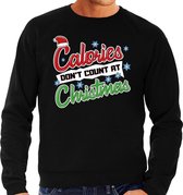 Foute Kersttrui / sweater - Calories dont count at Christmas - zwart voor heren - kerstkleding / kerst outfit XL (54)