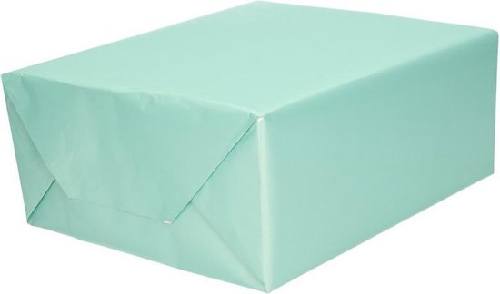 Luxe inpakpapier/cadeaupapier mintgroen zijdeglans 150 x 70 cm -  Cadeauverpakking... | bol.com