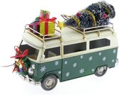 Kerstdecoraties - Metalen Bus Groen 25x12x18cm