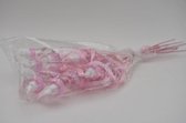 Bijstekers - Pak á 12 Baby Flesje Roze Met Lint Op Stok 50cm