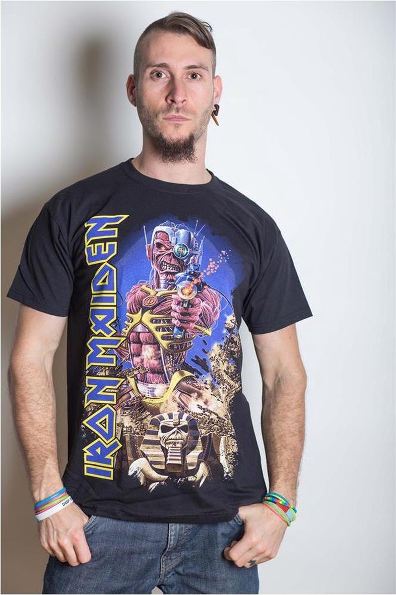 Afbeelding van product Rock Off  Iron Maiden Heren Tshirt -S- Somewhere Back In Time Zwart  - maat S