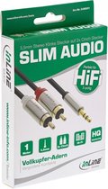 InLine 3,5mm Jack - Tulp stereo audio slim kabel - 1 meter