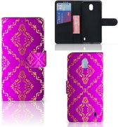 Nokia 1 Plus Wallet Case Barok Roze