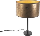 QAZQA simplo - Art Deco Tafellamp met kap - 1 lichts - H 545 mm - Brons -  Woonkamer | Slaapkamer