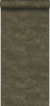 Papier peint Origin pierre naturelle effet craquelé vert olive - 347560