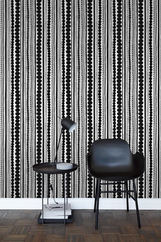 Perles de papier peint intissé HD noir et blanc - 138838 de ESTAhome