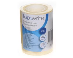 Topwrite plakband transparant 6 stuks