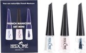 Herome French Manicure Set Reis Mini - Nagelverzorging - Nude en Witte Nagellak - met Top Coat - 3x4ml