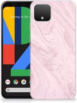 Google Pixel 4 TPU Siliconen Hoesje Marble Roze