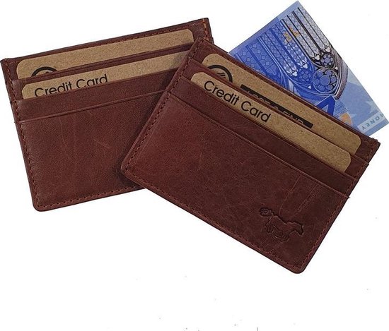 Safekeepers 2 pièces porte-cartes de crédit en cuir marron