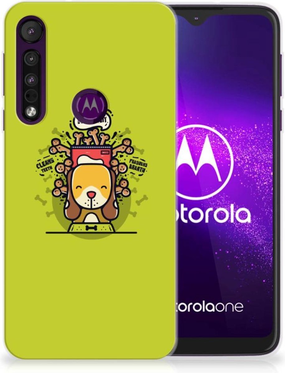 Motorola One Macro Telefoonhoesje met Naam Doggy Biscuit