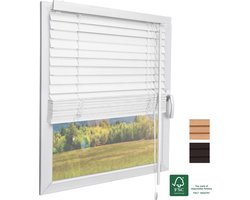 Sol Royal JH3 FSC® gecertificeerd houten Jaloezie SolDecor rolgordijnen in wit 70x130 cm - Milieuvriendelijk geproduceerd