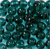 Glaskralen - Hobbykralen - Glasbeads - Sieraden Maken - Groen Transparant - Dia: 4mm - Gatgrootte: 1mm - Creotime - 45 stuks