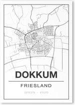 Poster/plattegrond DOKKUM - 30x40cm