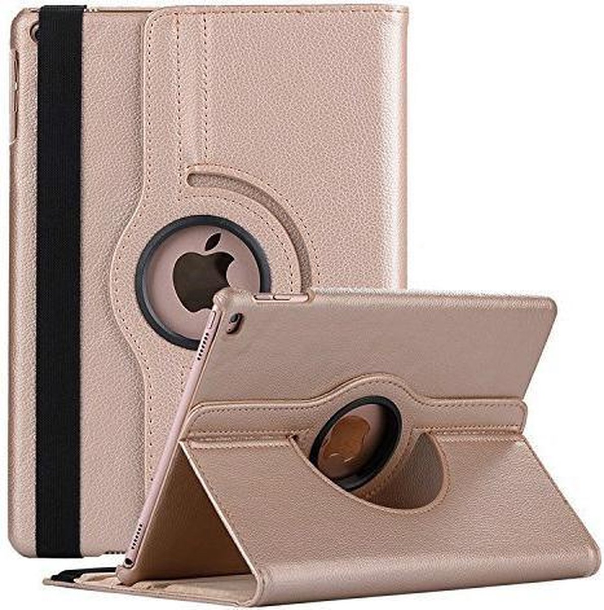 Geschikt voor Apple iPad 7 10.2 (2019) Draaibaar Hoesje 360 Rotating Multi stand Case - Goud