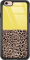 iPhone 6/6s hoesje glass - Luipaard geel | Apple iPhone 6/6s case | Hardcase backcover zwart