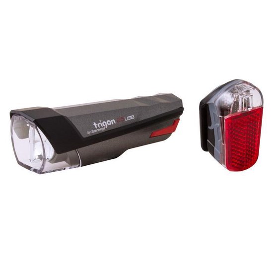Spanninga Trigon Fiets verlichtingsset - 25 lux - USB-Oplaadbaar - Spanninga
