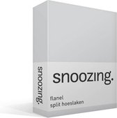 Snoozing - Flanel - Split-hoeslaken - Tweepersoons - 140x200 cm - Grijs