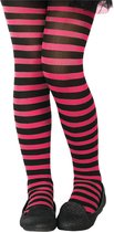 Zwart/roze verkleed panty voor kinderen