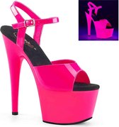 Pleaser Sandaal met enkelband, Paaldans schoenen -39 Shoes- ADORE-709UV Paaldans schoenen Roze