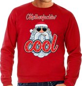 Foute Kersttrui / sweater -  Stoere kerstman - motherfucking cool - rood voor heren - kerstkleding / kerst outfit S (48)