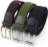 Safekeepers elastische riem  3 Pack Zwart Bruin en Groen