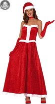 Guirma - Kerst & Oud & Nieuw Kostuum - Elegant Blote Schouders Moeder Kerstmis - Vrouw - Rood - Maat 38-40 - Kerst - Verkleedkleding