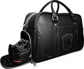 PGM Golf Portable Large Capacity Genuine Leather Ball Bag Clothing Bag for Men  Built-in Shoe Bag