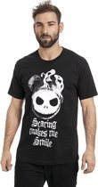 The Nightmare Before Christmas Heren Tshirt -XL- Scaring Makes Me Smile Zwart