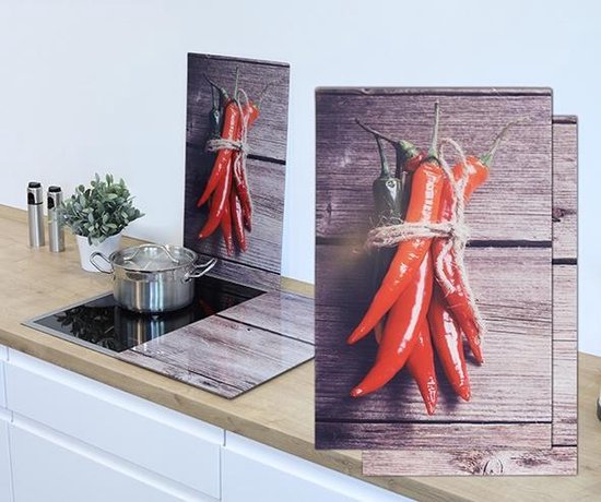 Haushalt 28013 - Afdek kookplaten - 2 stuks - rode pepers