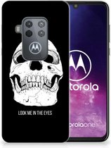 Motorola One Zoom Silicone Back Case Skull Eyes