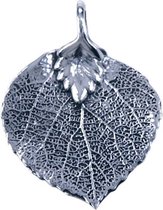 Zilveren Bodhi boomblad ketting hanger