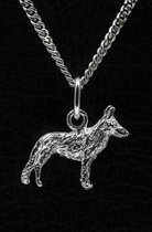 Zilveren Saarloos wolfhond ketting hanger - klein