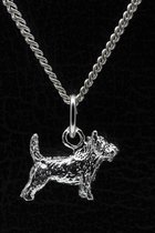 Zilveren Cairn terrier ketting hanger - klein