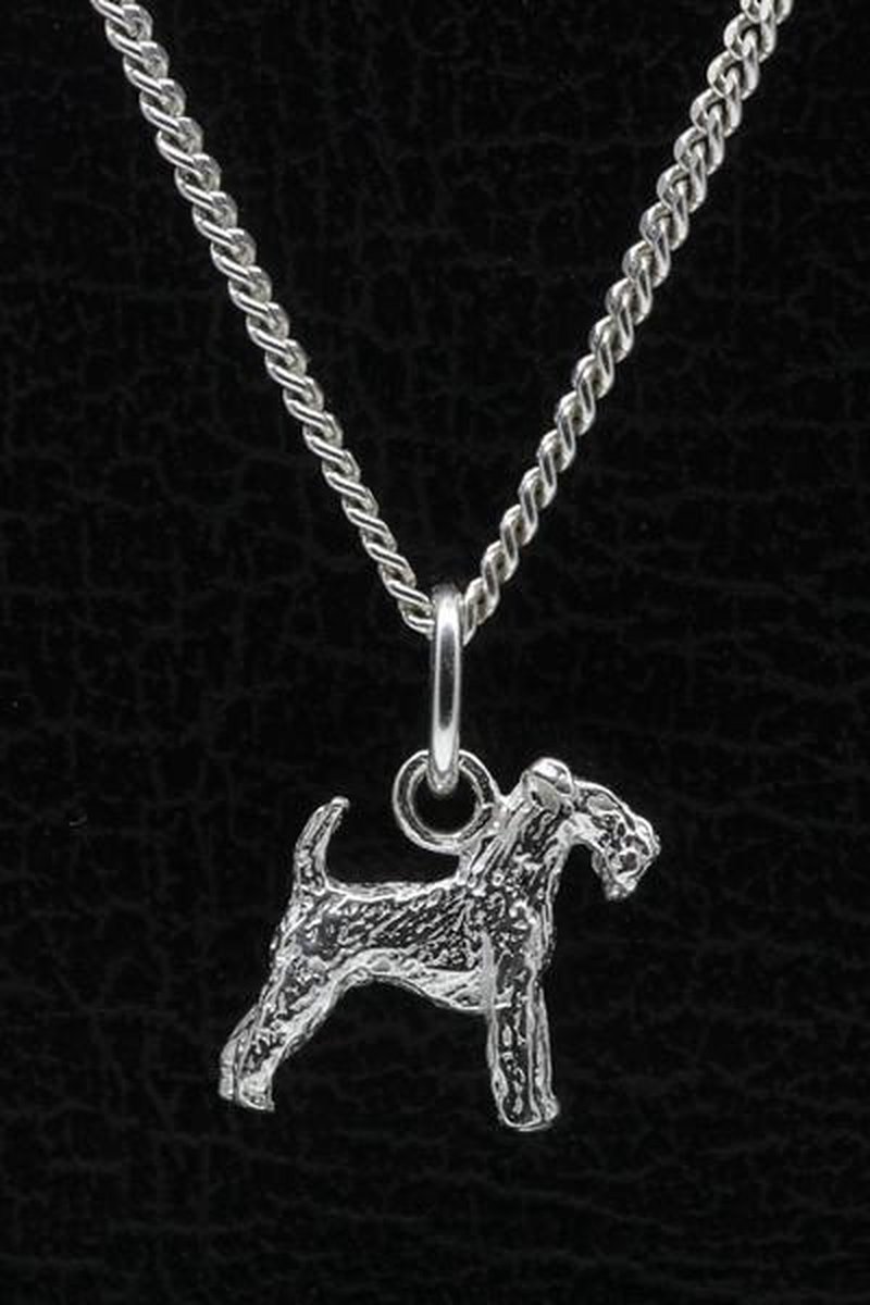 Zilveren Welsh terrier ketting hanger - klein