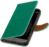 Bookwallet lederlook hoes LG G6 groen