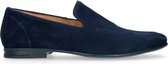 Manfield - Heren - Blauwe suède loafers - Maat 41