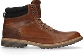 Manfield - Heren - Veterboots cognac - Maat 43