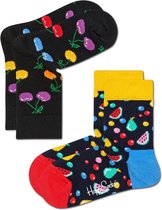 Happy Socks KIDS - 2 Pack Kersen Sokken Multi Unisex 0-12 maanden - Maat 13-21