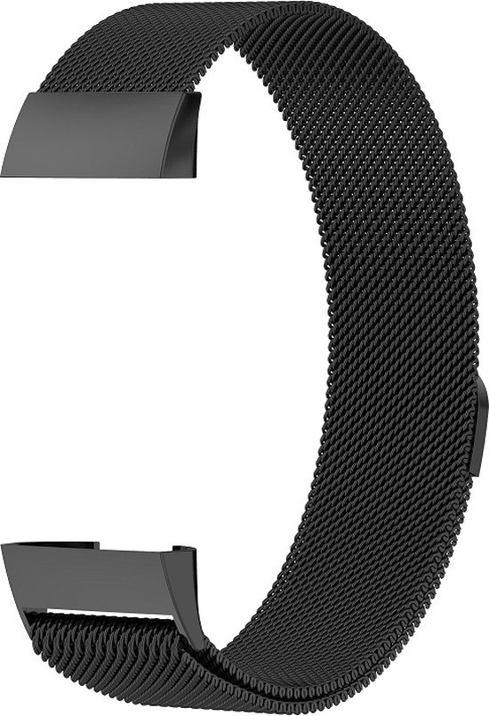 By Qubix Milanees bandje - Geschikt voor Fitbit Charge 3 & 4 - Zwart - Small - By Qubix