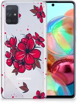 Back Case Geschikt voor Samsung A71 TPU Siliconen Hoesje Blossom Rood