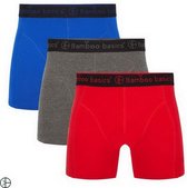 Bamboo Basics Heren Bamboe Boxershort Rico - 3-pack – Blauw/Grijs/Rood - Maat M