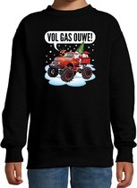 Foute kersttrui / sweater monstertruck - vol gas ouwe - stoere zwarte kersttrui voor kinderen - kerstkleding / christmas outfit 14-15 jaar (170/176)