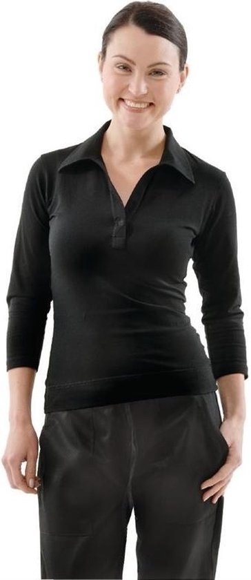 Uniform Works dames T-shirt met V-hals zwart | bol.com