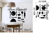 3D Sticker Decoratie Nieuwe Bon Appetit Voedsel Muurstickers Keuken Kamer Decoratie DIY Vinyl Adesivo De Paredes Posters Behang Thuis Decals Art - Bon7 / Small